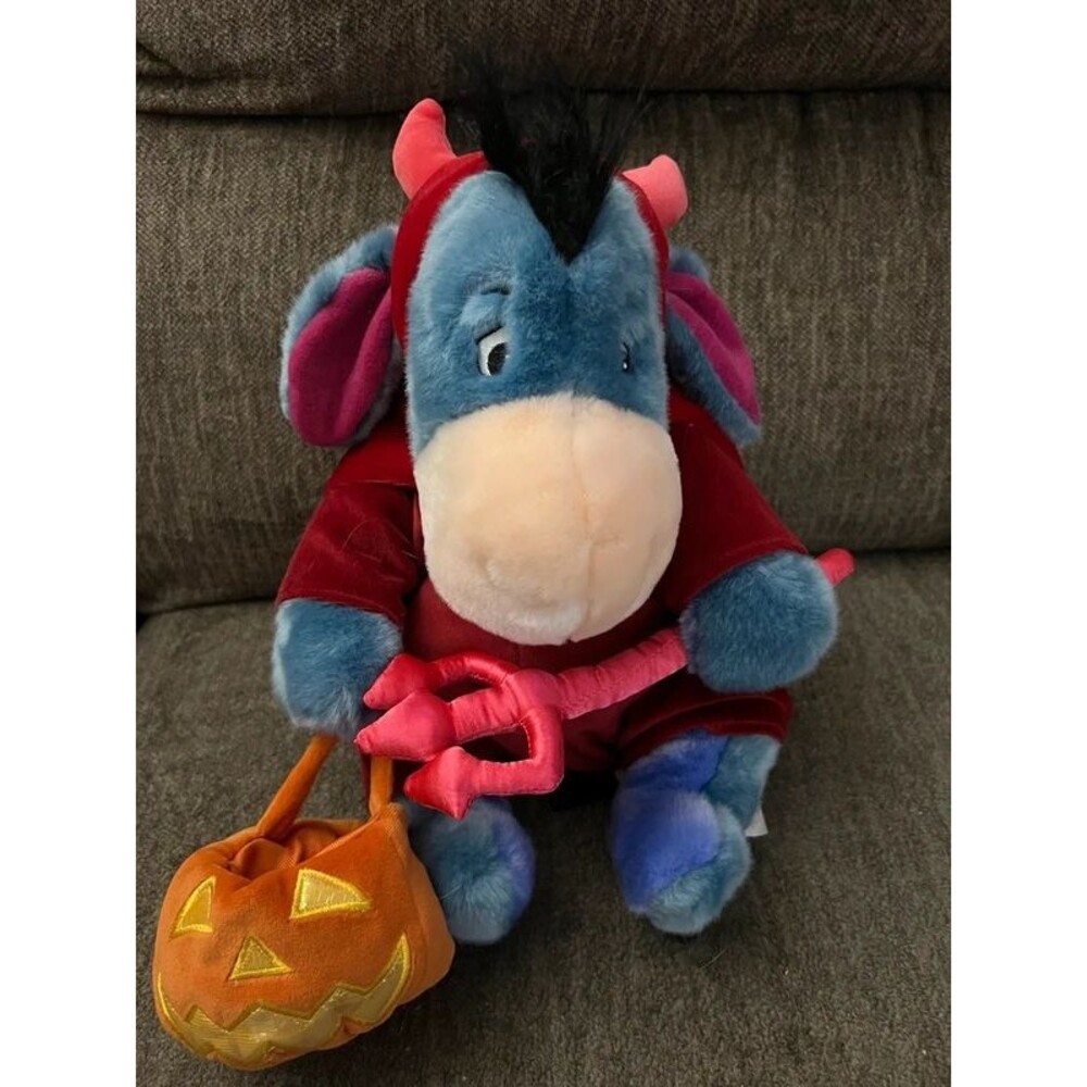 Disney Store Winnie the Pooh Eeyore Halloween Devil Costume 12" Plush